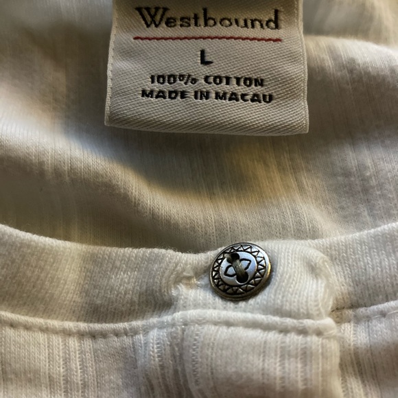 Westbound Ribbed Henley Long Sleeve Tee L - Picture 5 of 5